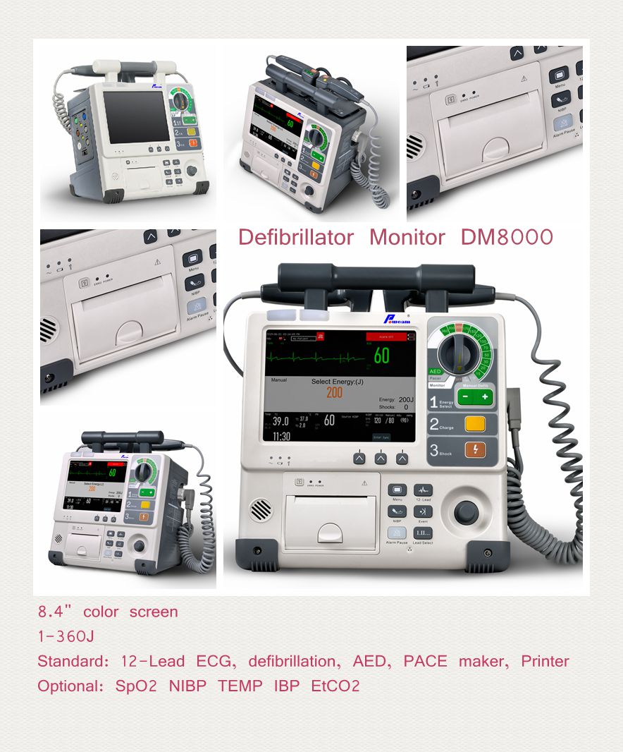 Krankenhaus AED professioneller biphassischer Defibrillator-Monitor